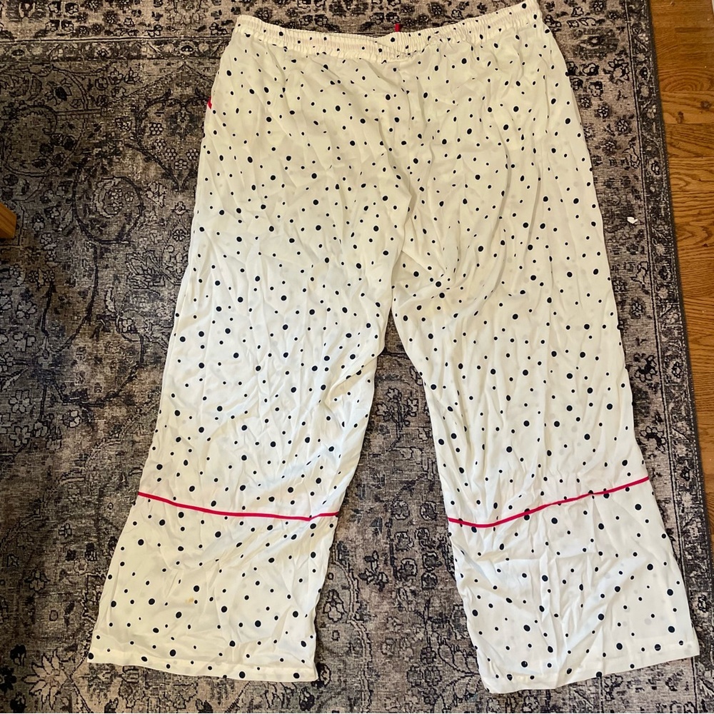 SUMMERSALT Women’s 1X Cloud 9 Silky PJ Set Polka Dot Pink Trim - Picture 3 of 8